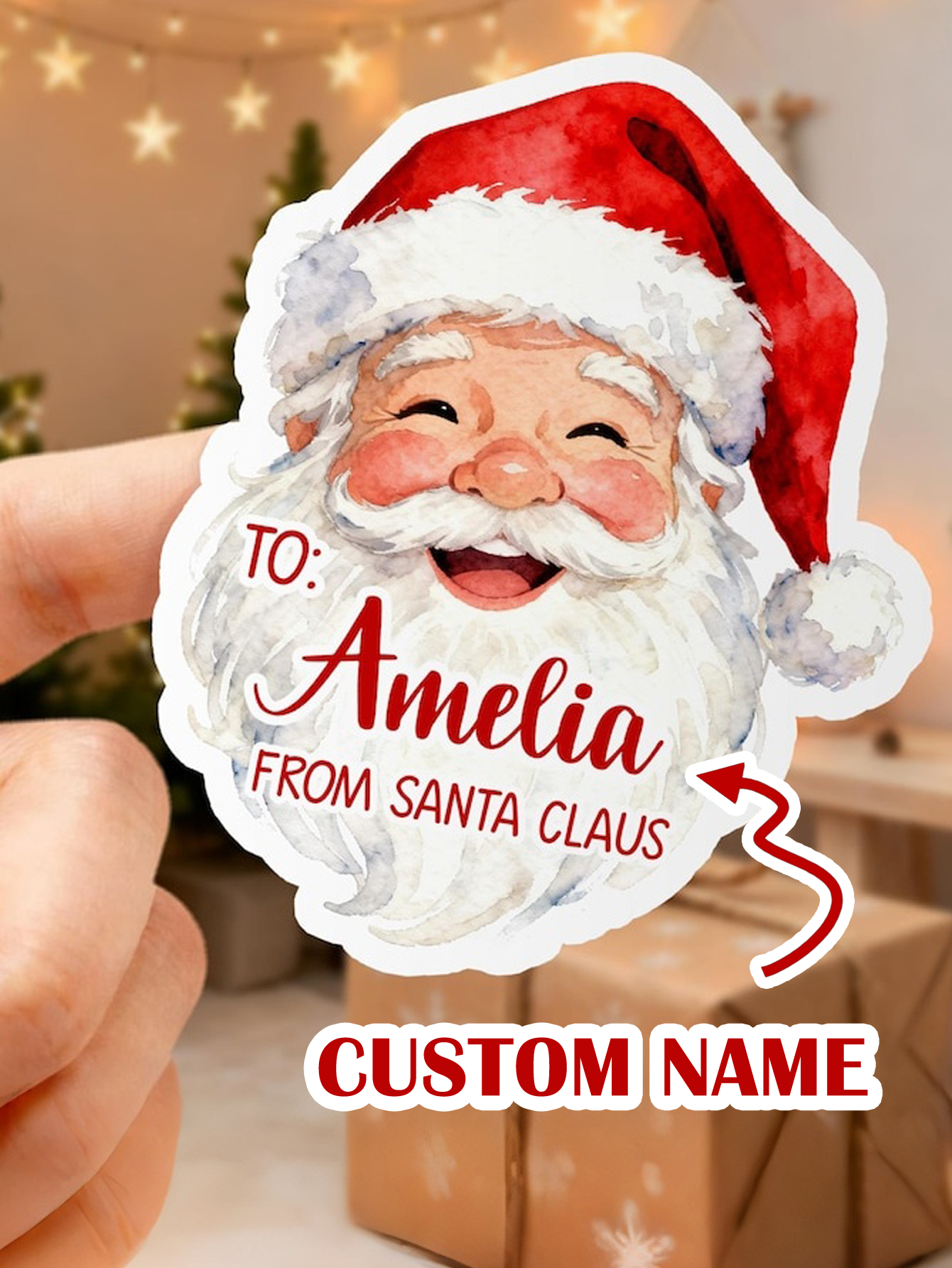 DIY Personalized Santa Claus Stickers